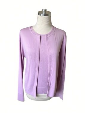 Philippe Adec Gorgeous Lavender NWT Cardigan Set Silk Cashmere